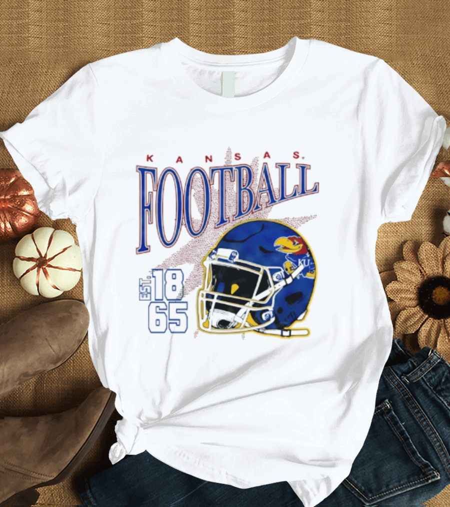 Kansas Jayhawks Football Est 1865 Helmet T-Shirt