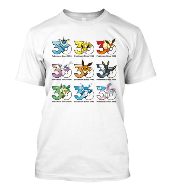 Pokemon Since 1996 Eevee Evolutions 30th Anniversary Collection T-Shirt