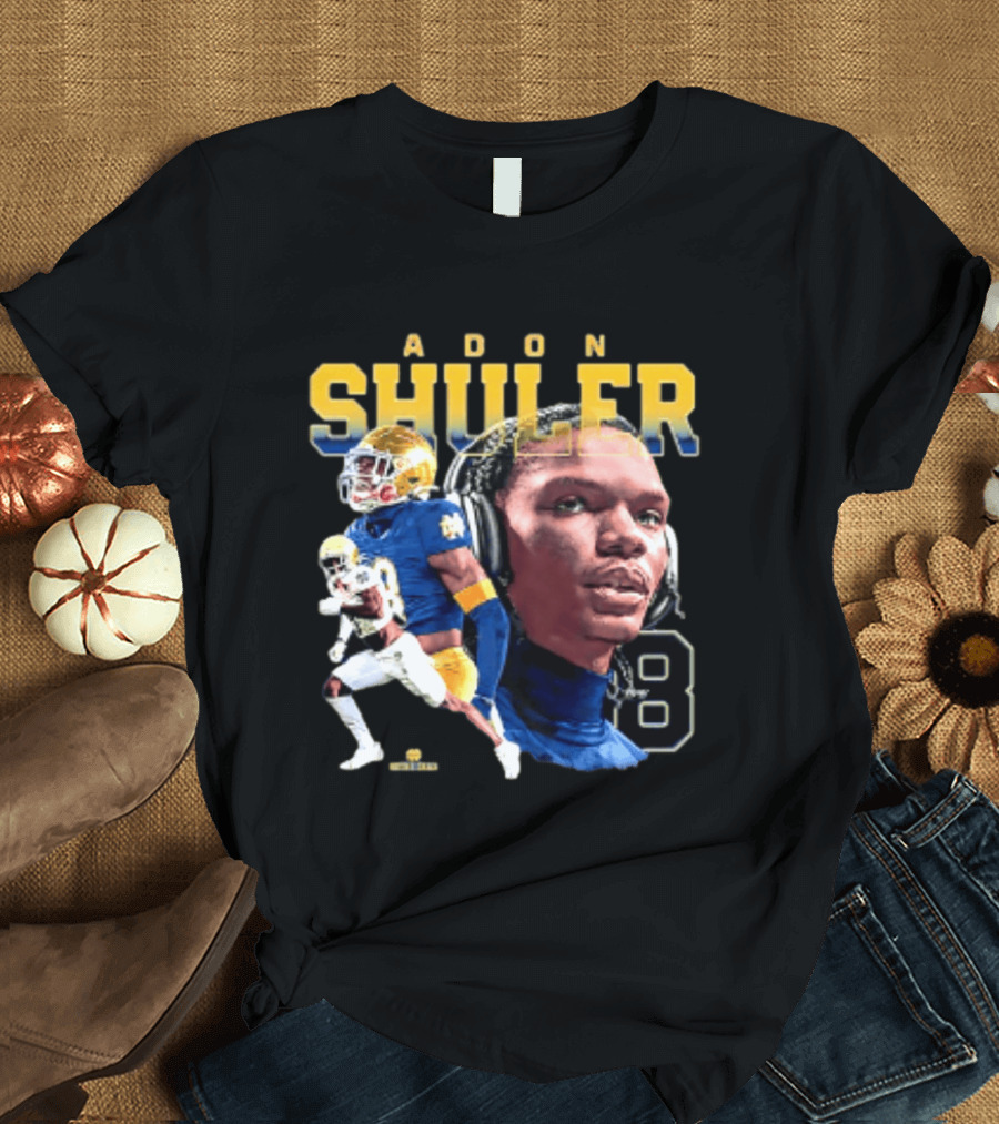 Adon Shuler 8 Notre Dame NCAA Football Player T-Shirt