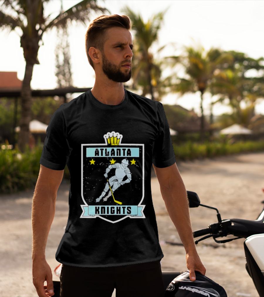 Atlanta Knights Hockey Ice Player With Stars T-Shirt