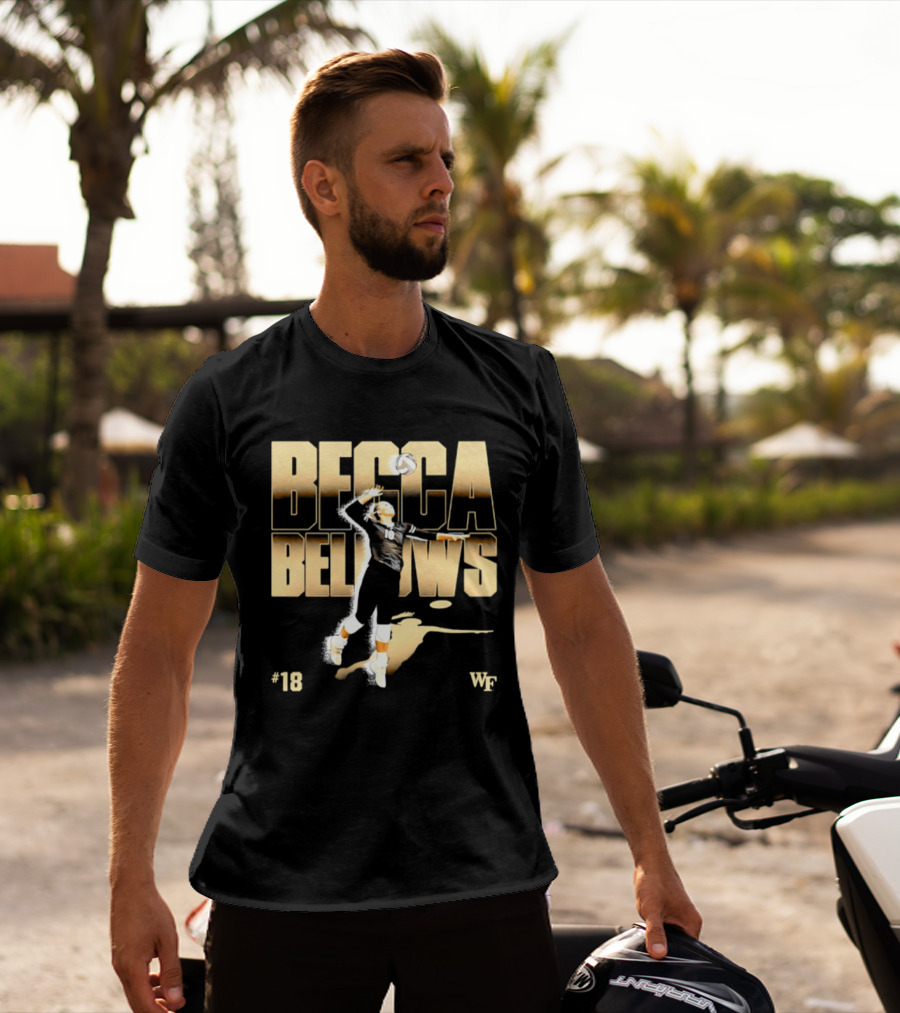 Becca Bellows 18 Wake Forest Volleyball WF NCAA Player Name Number T-Shirt