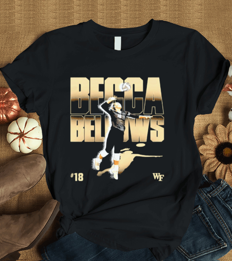 Becca Bellows 18 Wake Forest Volleyball WF NCAA Player Name Number T-Shirt