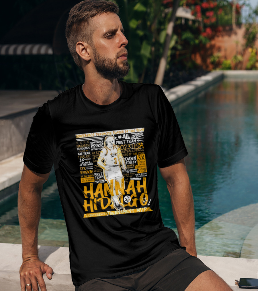 Hannah Hidalgo 2023 NCAA Conference Defensive Player Of The Year Tournament MVP Rookie Team Honors T-Shirt