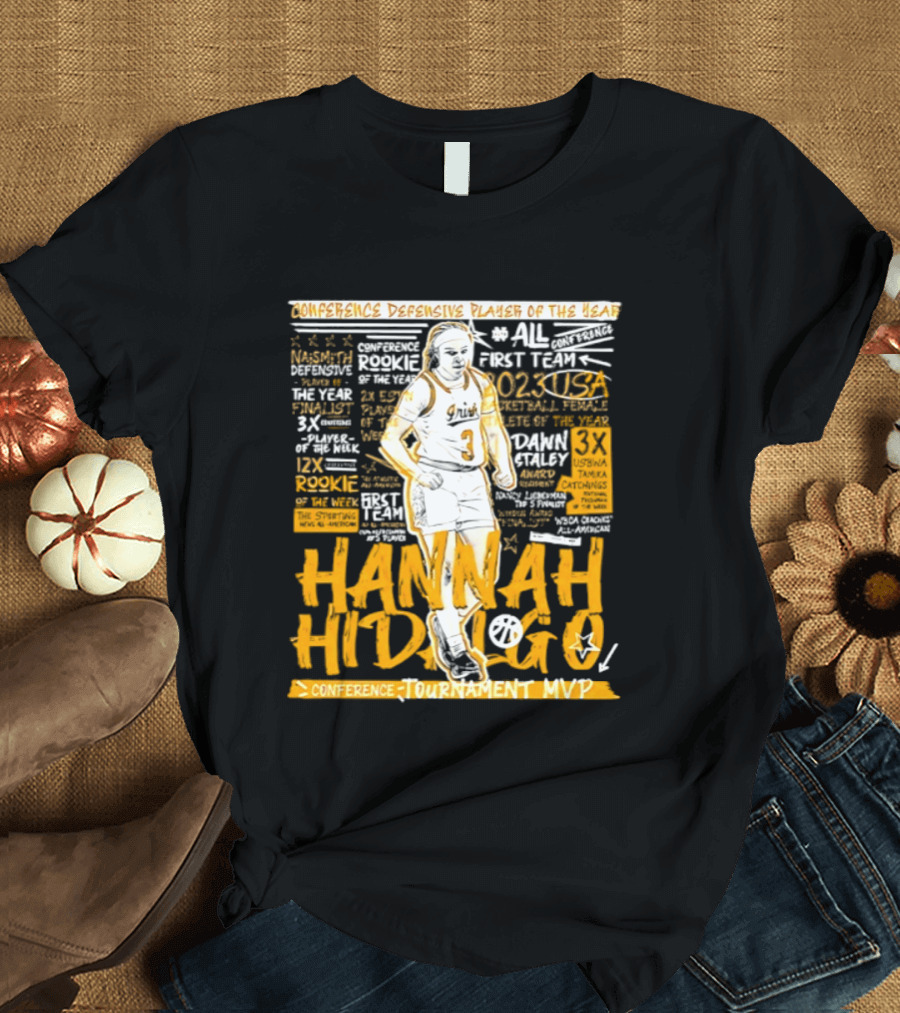 Hannah Hidalgo 2023 NCAA Conference Defensive Player Of The Year Tournament MVP Rookie Team Honors T-Shirt