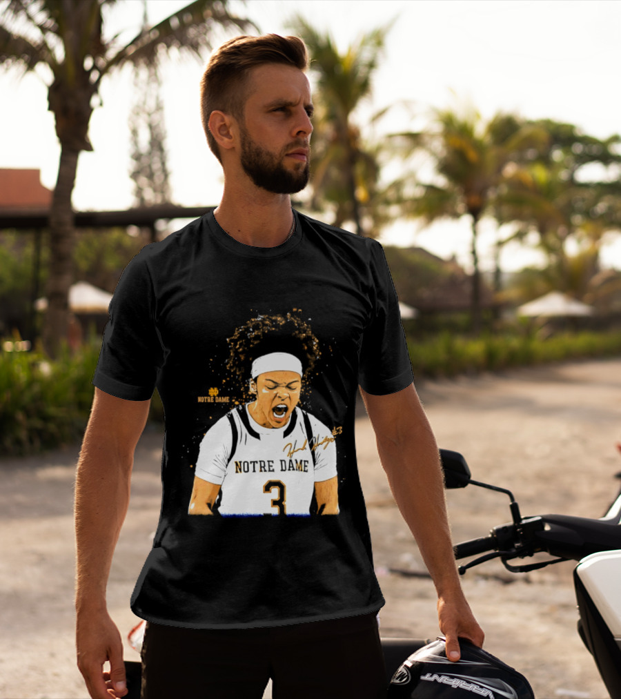 Notre Dame Basketball Hannah Hidalgo Caricature Number 3 NCAA Women's Player T-Shirt