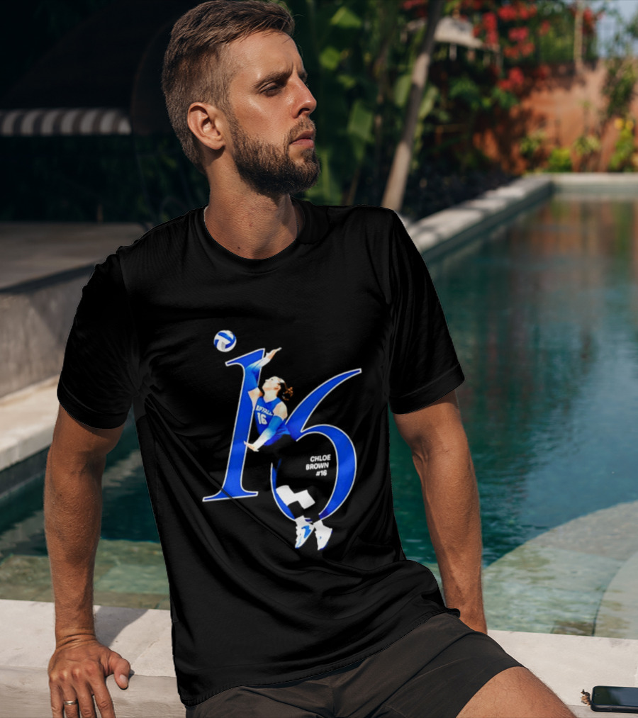 Chloe Brown 16 Buffalo Bulls NCAA Volleyball Player Action Pose T-Shirt