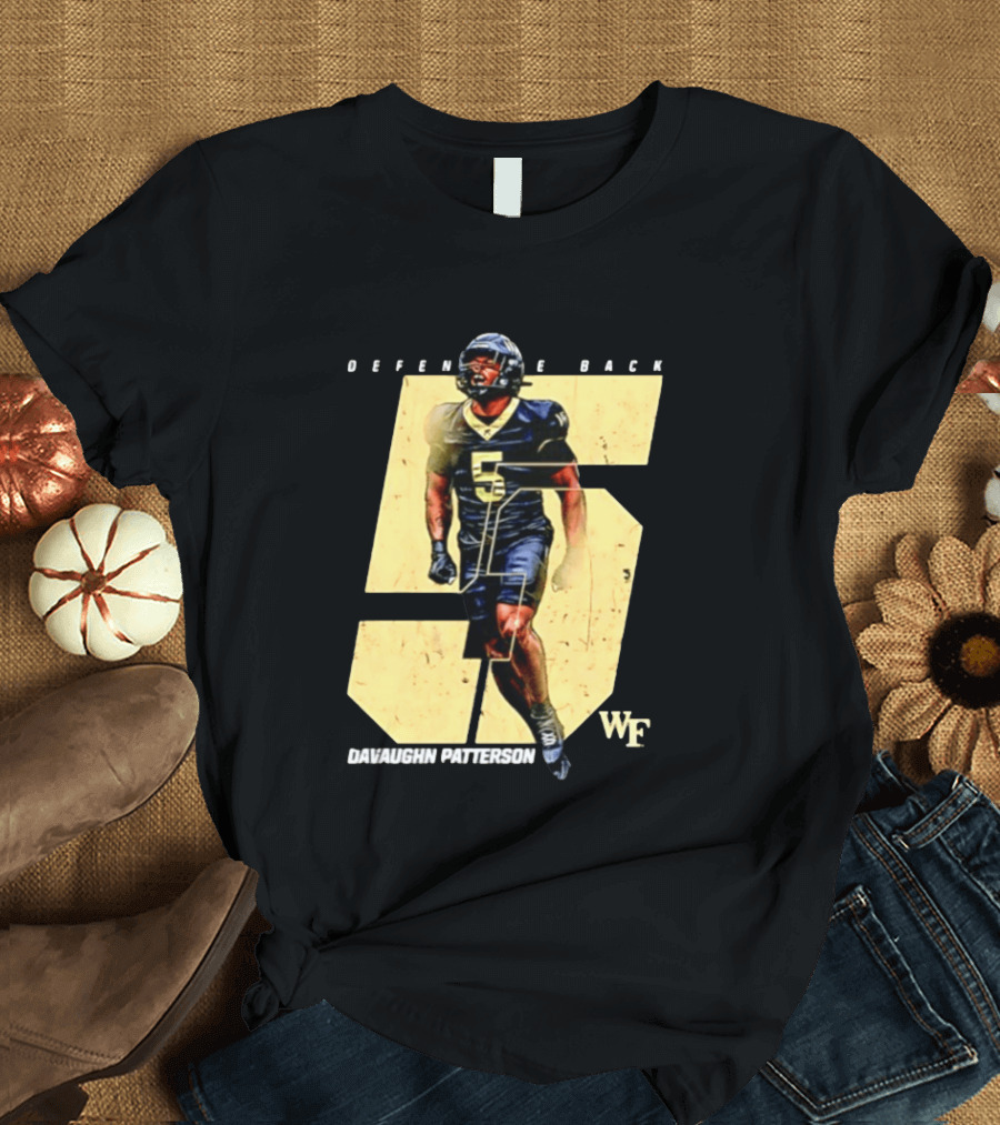 Davaughn Patterson Wake Forest Football Defensive Back Number 5 WF T-Shirt
