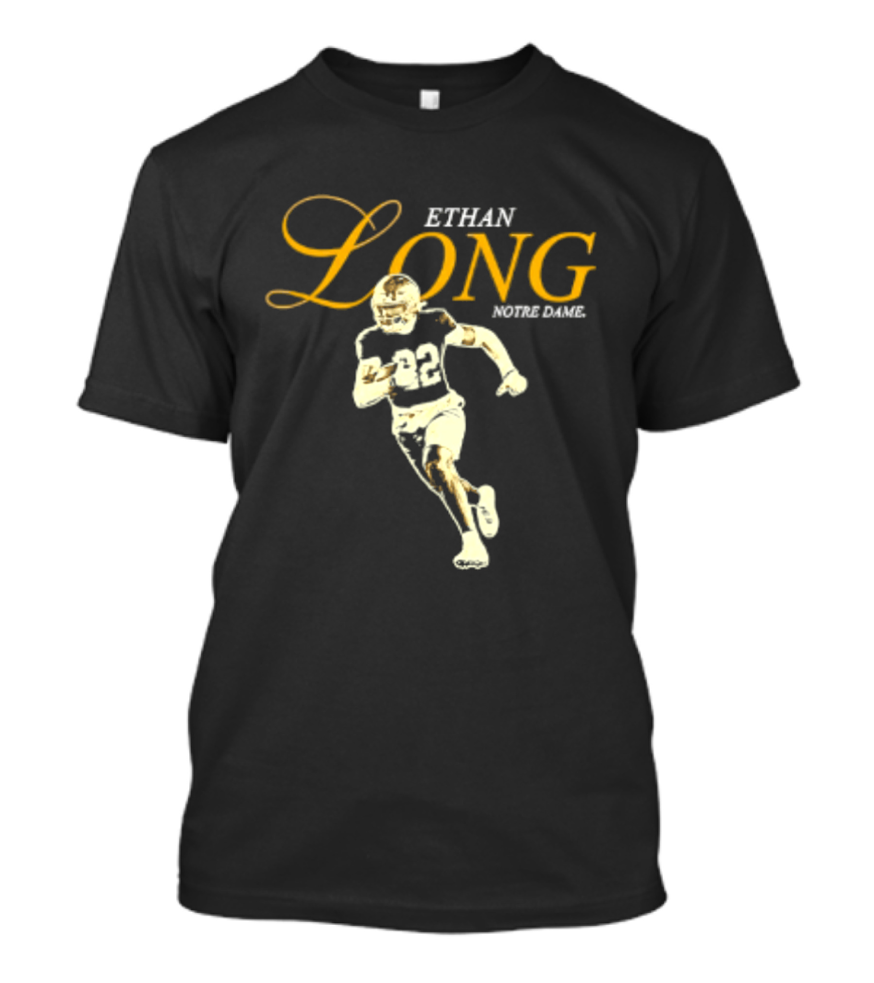 Ethan Long 22 Notre Dame NCAA Football Player T-Shirt