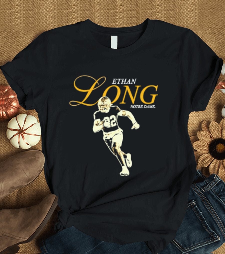 Ethan Long 22 Notre Dame NCAA Football Player T-Shirt