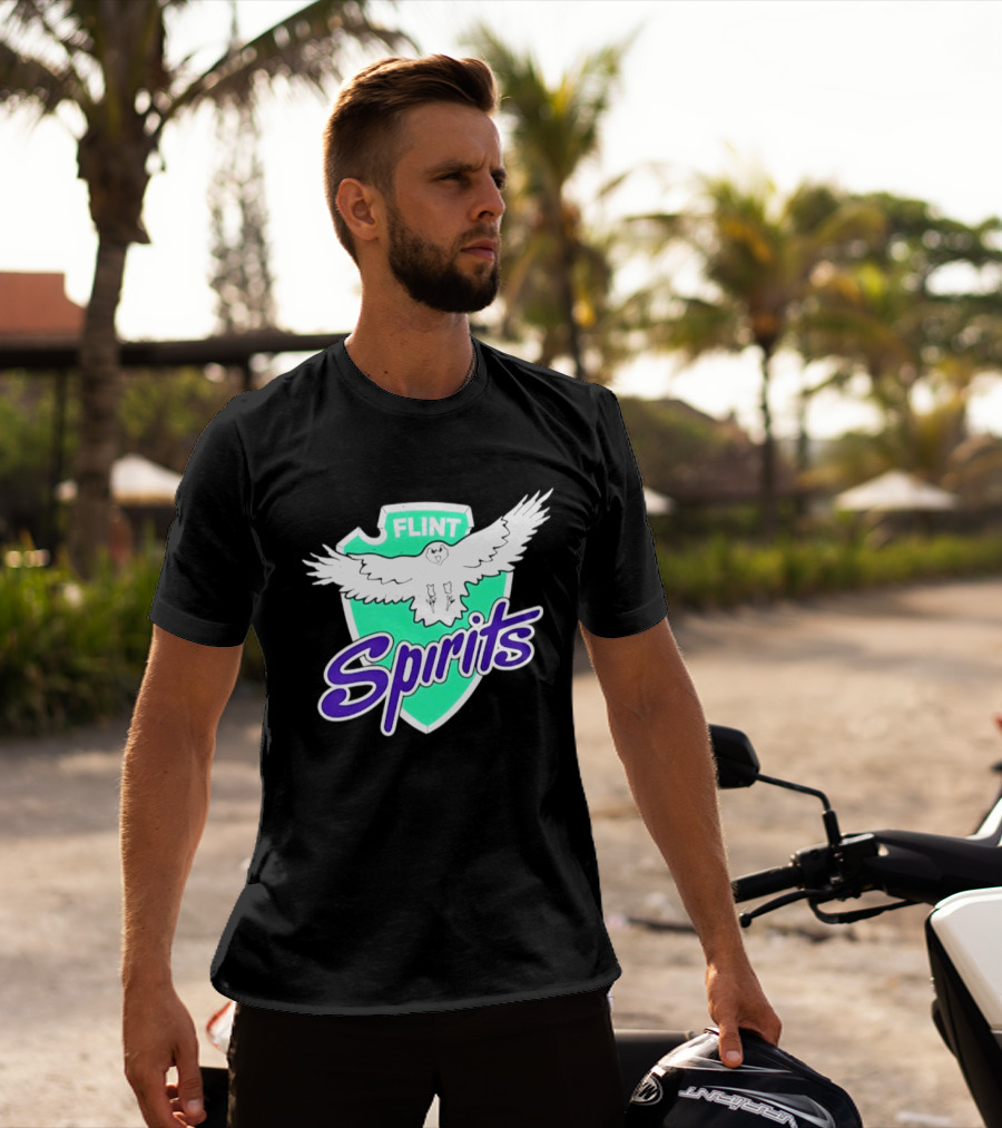 Flint Spirits Eagle Shield Vintage Sports Team T-Shirt
