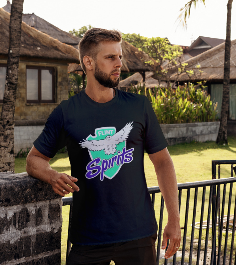 Flint Spirits Eagle Shield Vintage Sports Team T-Shirt