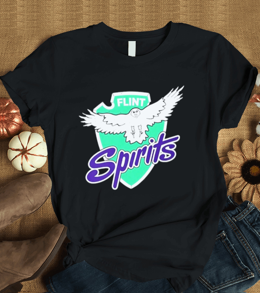 Flint Spirits Eagle Shield Vintage Sports Team T-Shirt