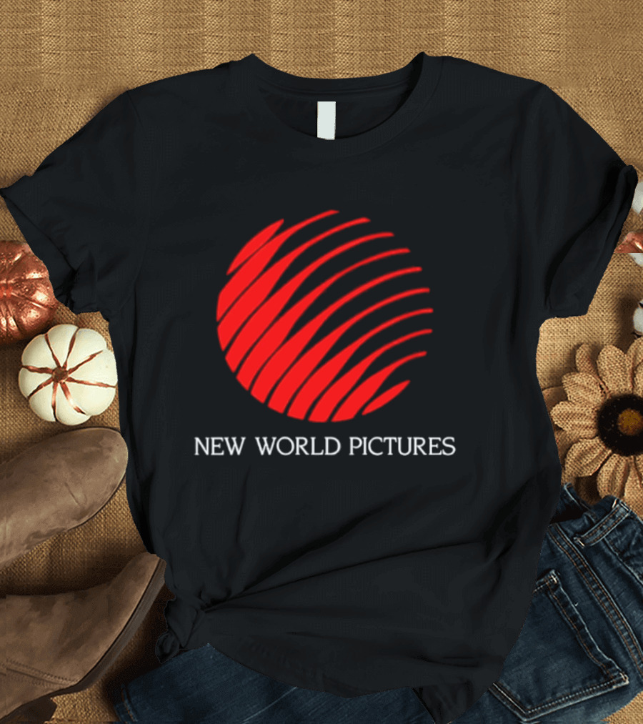 New World Pictures Film Production Classic Cinema Red Spiral T-Shirt