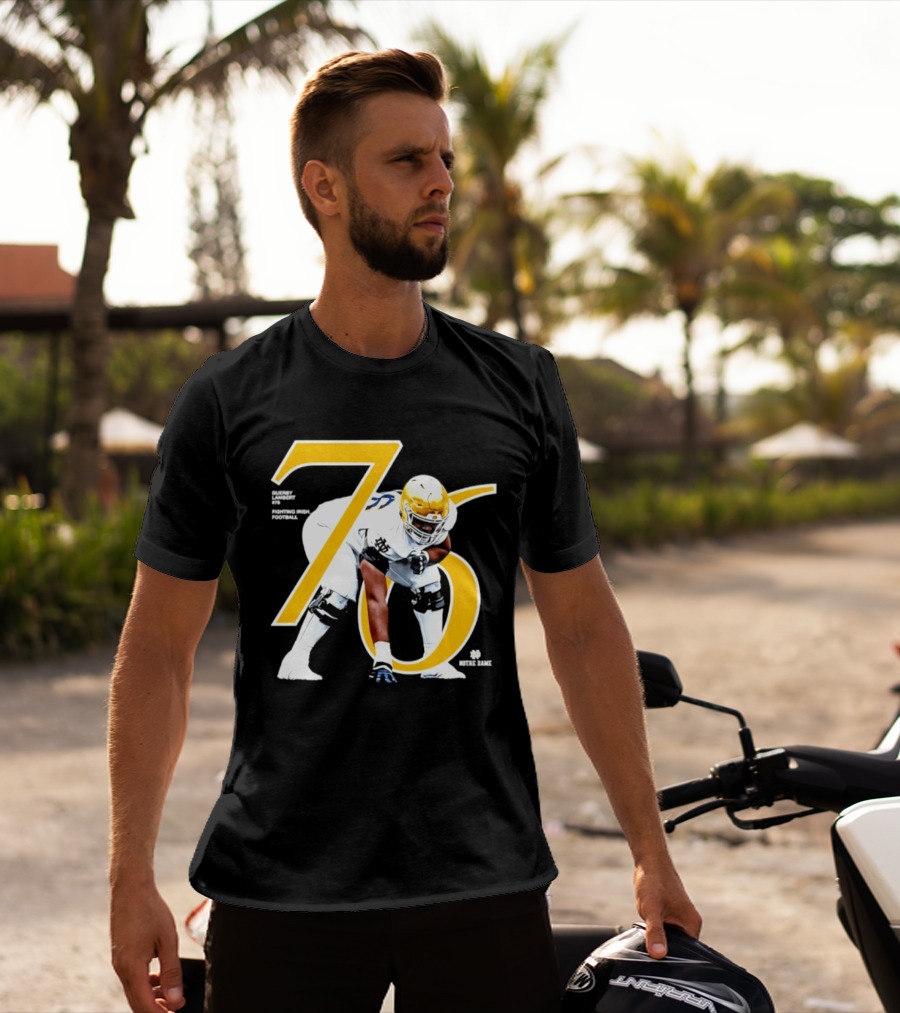 Notre Dame Football Player Number 76 Guerby Lambert NCAA T-Shirt