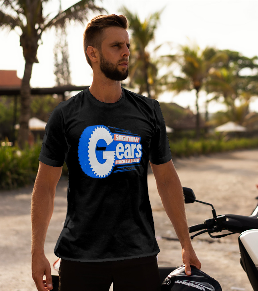 Saginaw Gears Hockey Club IHL Retro Team T-Shirt