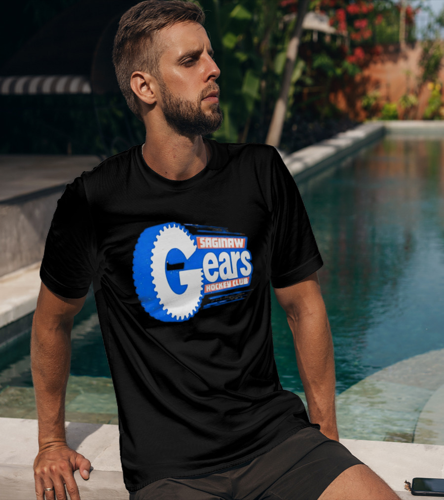 Saginaw Gears Hockey Club IHL Retro Team T-Shirt