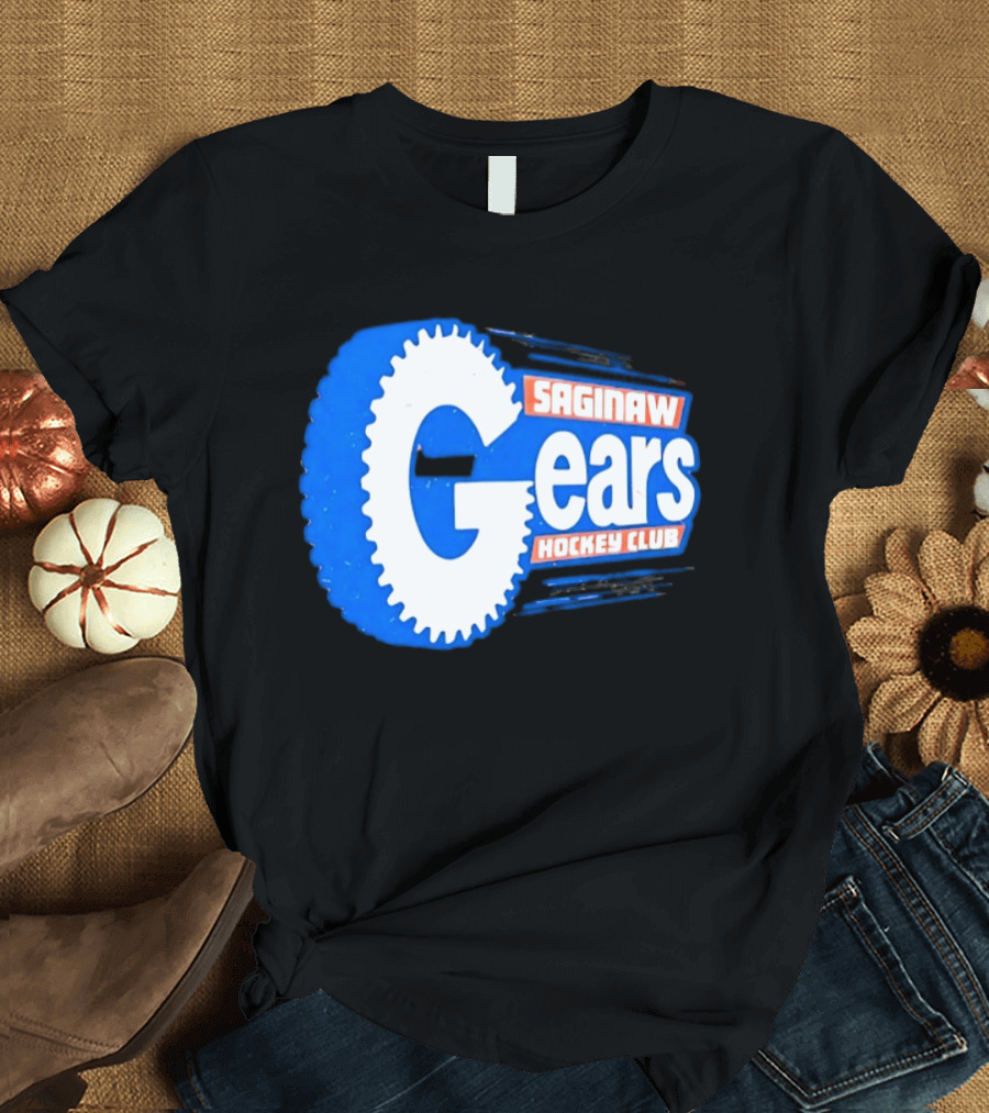 Saginaw Gears Hockey Club IHL Retro Team T-Shirt