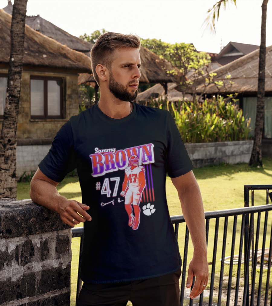 Sammy Brown 47 Clemson Tigers Football Player Team Spirit T-Shirt