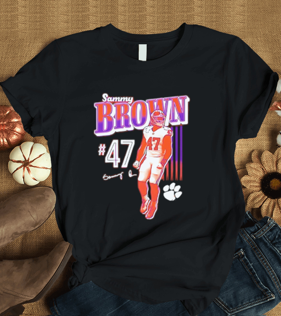 Sammy Brown 47 Clemson Tigers Football Player Team Spirit T-Shirt