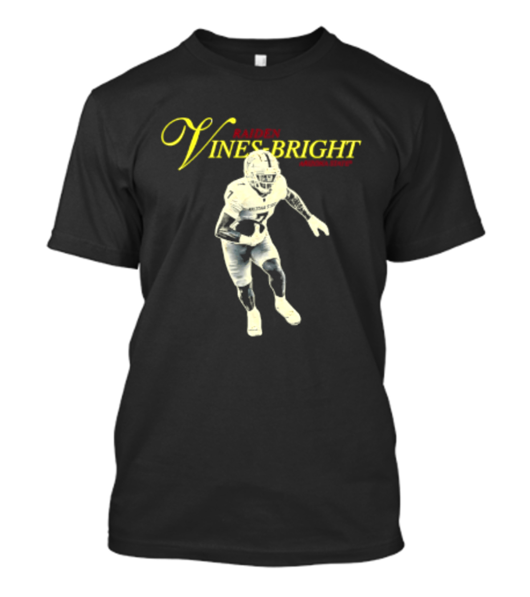 Raiden Vines Bright 7 Arizona State NCAA Football Player T-Shirt