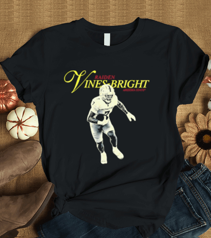 Raiden Vines Bright 7 Arizona State NCAA Football Player T-Shirt