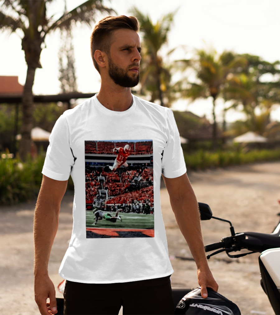 Brennan Presley Oklahoma State Cowboys Touchdown Football Action Stadium Scene T-Shirt