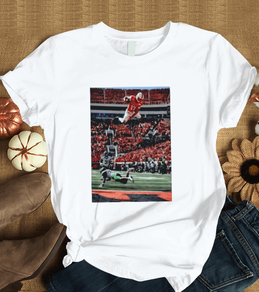 Brennan Presley Oklahoma State Cowboys Touchdown Football Action Stadium Scene T-Shirt