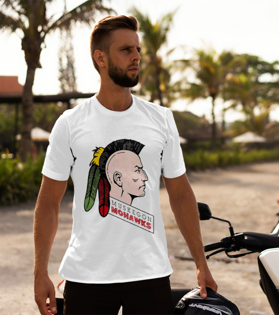 Muskegon Mohawks IHL Minor League Hockey Vintage Team T-Shirt