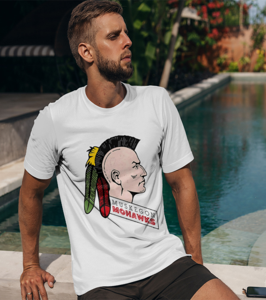 Muskegon Mohawks IHL Minor League Hockey Vintage Team T-Shirt
