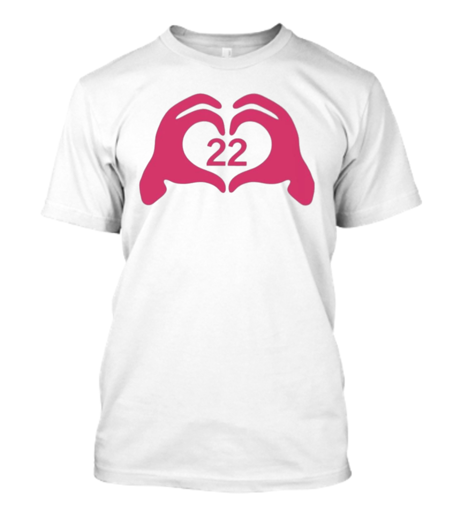 Feelin 22 Pink Heart Hands Gesture T-Shirt