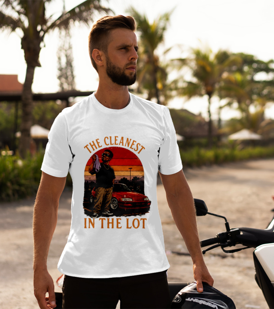 The Cleanest In The Lot Retro Car Enthusiast Sunset Scene T-Shirt