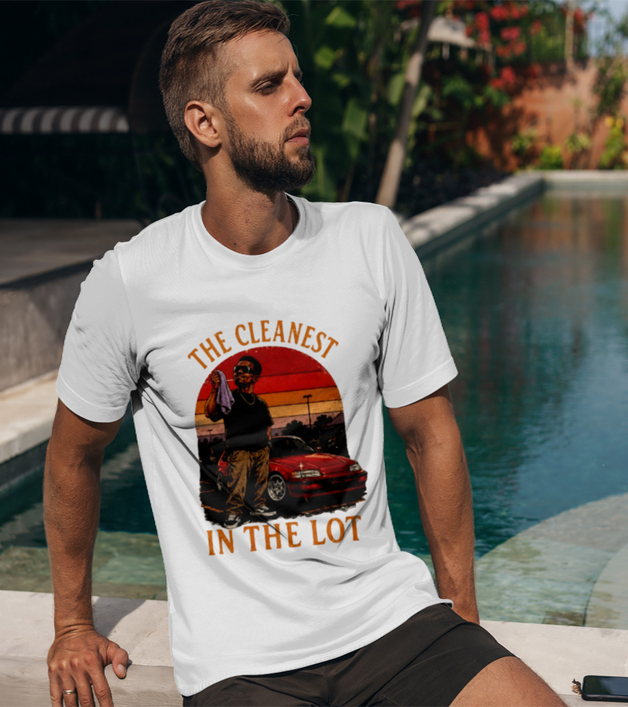 The Cleanest In The Lot Retro Car Enthusiast Sunset Scene T-Shirt