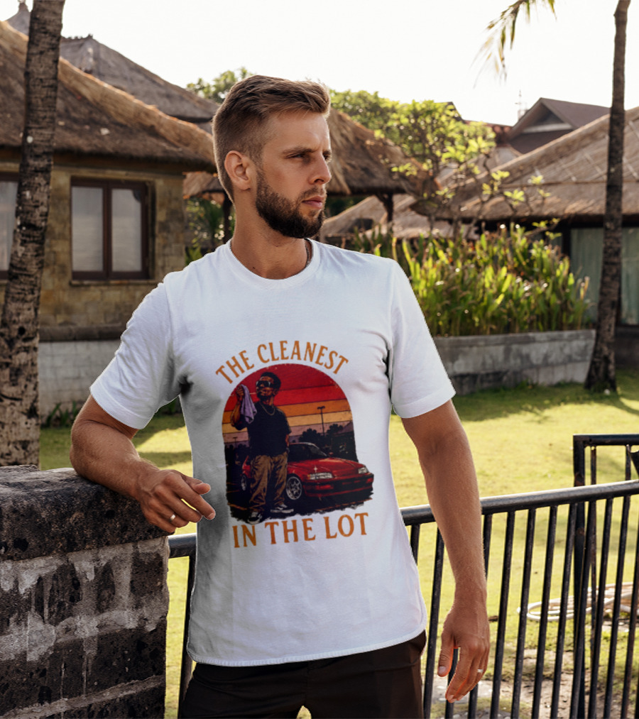 The Cleanest In The Lot Retro Car Enthusiast Sunset Scene T-Shirt