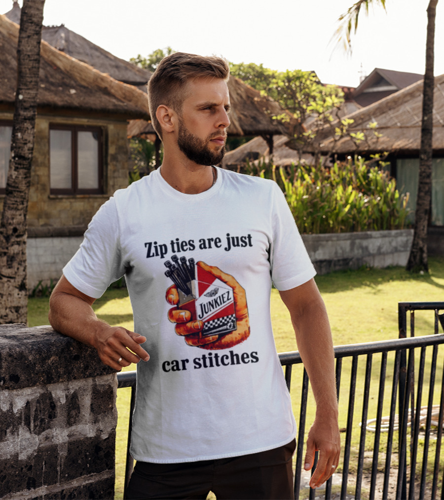 Zip Ties Are Just Car Stitches JunkieZ Pack Hand Mechanic Humor T-Shirt