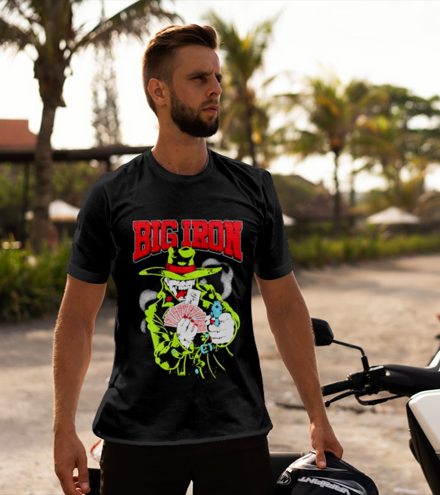 Big Iron Joker Cowboy Western Playing Cards T-Shirt