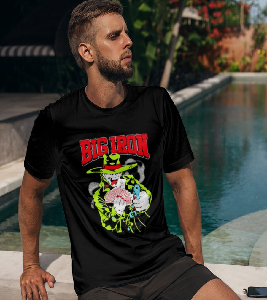 Big Iron Joker Cowboy Western Playing Cards T-Shirt