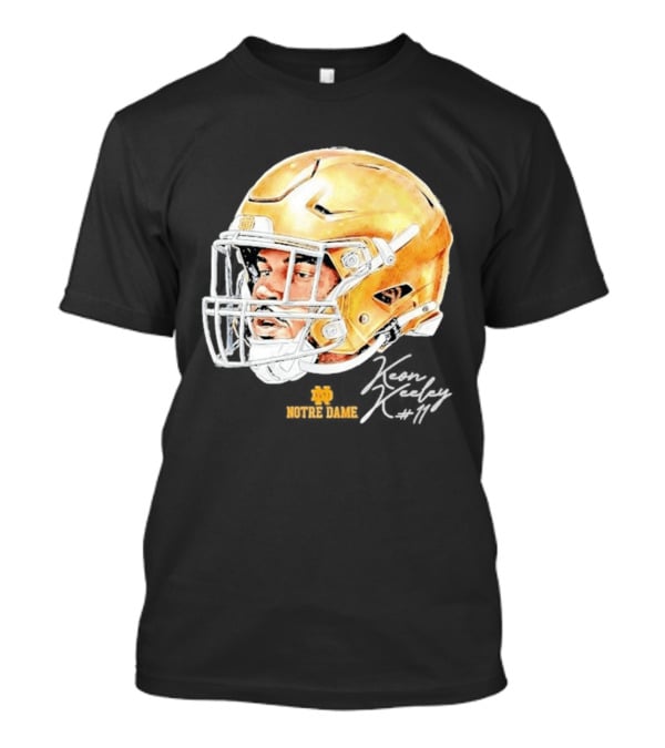 Keon Keeley 11 Notre Dame Football Helmet Swag T-Shirt