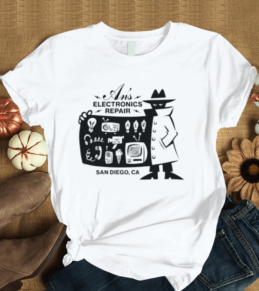 An's Electronics Repair Spy Trench Coat San Diego CA T-Shirt