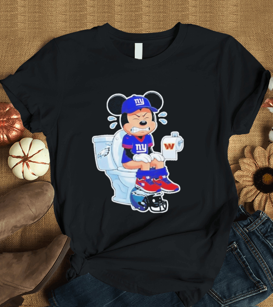 Mickey New York Giants Toilet Eagles Commanders Football Helmet T-Shirt