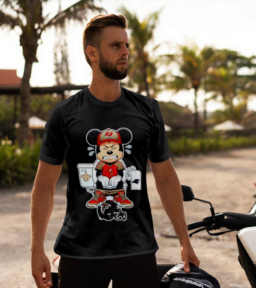 Mickey Toilet Tampa Bay Buccaneers Falcons Saints Panthers Football T-Shirt