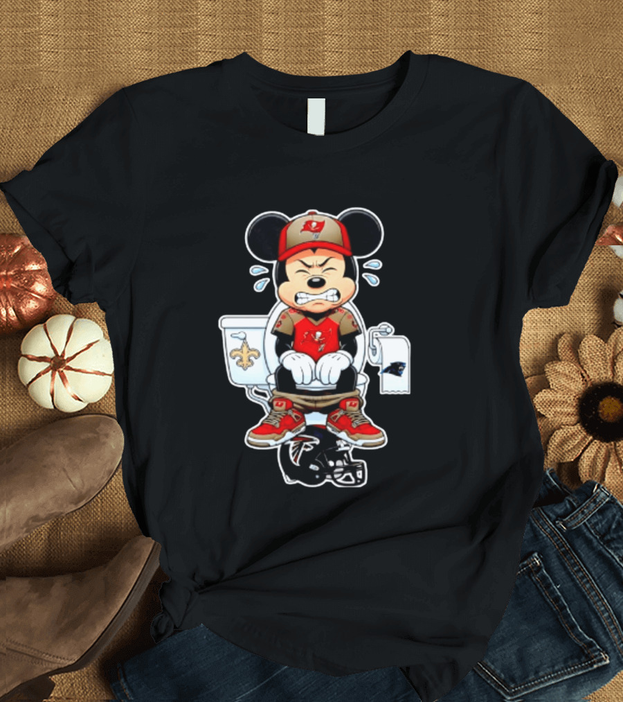 Mickey Toilet Tampa Bay Buccaneers Falcons Saints Panthers Football T-Shirt