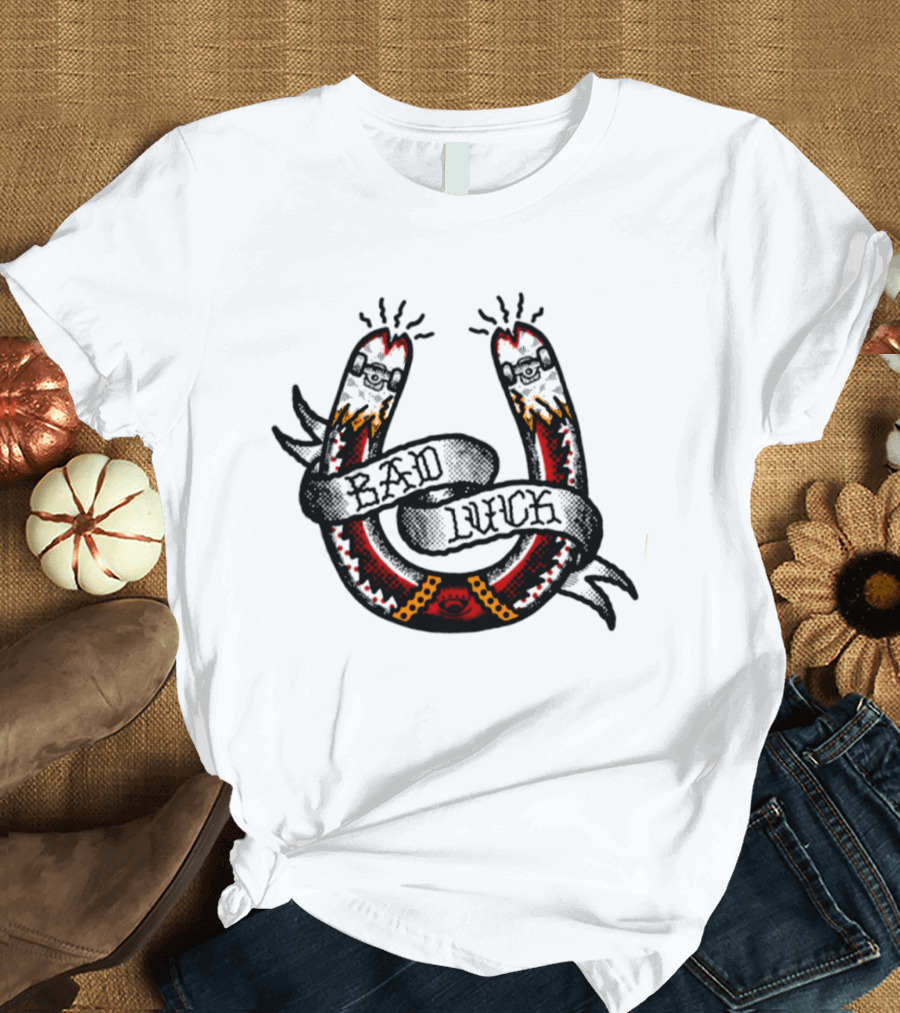 Bad Luck Horseshoe Skateboarding T-Shirt