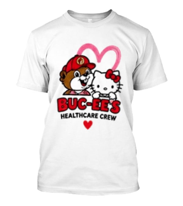 Buc Ee's Hello Kitty Caring Hearts Healthcare Crew T-Shirt