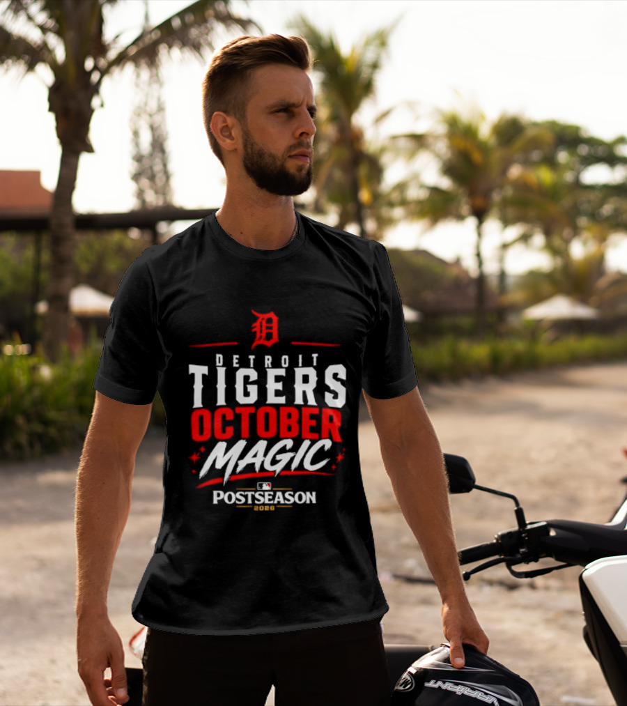Detroit Tigers October Magic 2026 MLB Postseason Classic Team Spirit T-Shirt
