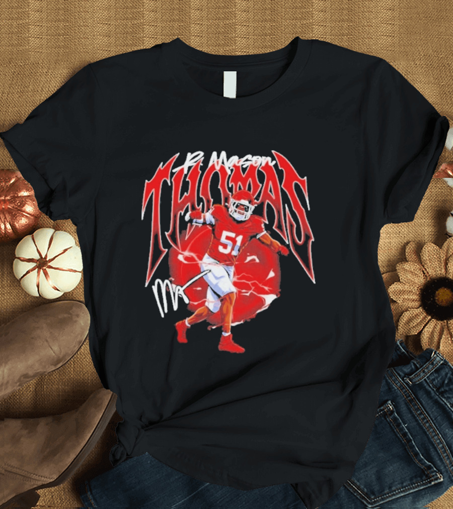 R Mason Thomas Kansas City Chiefs 51 Football Player T-Shirt