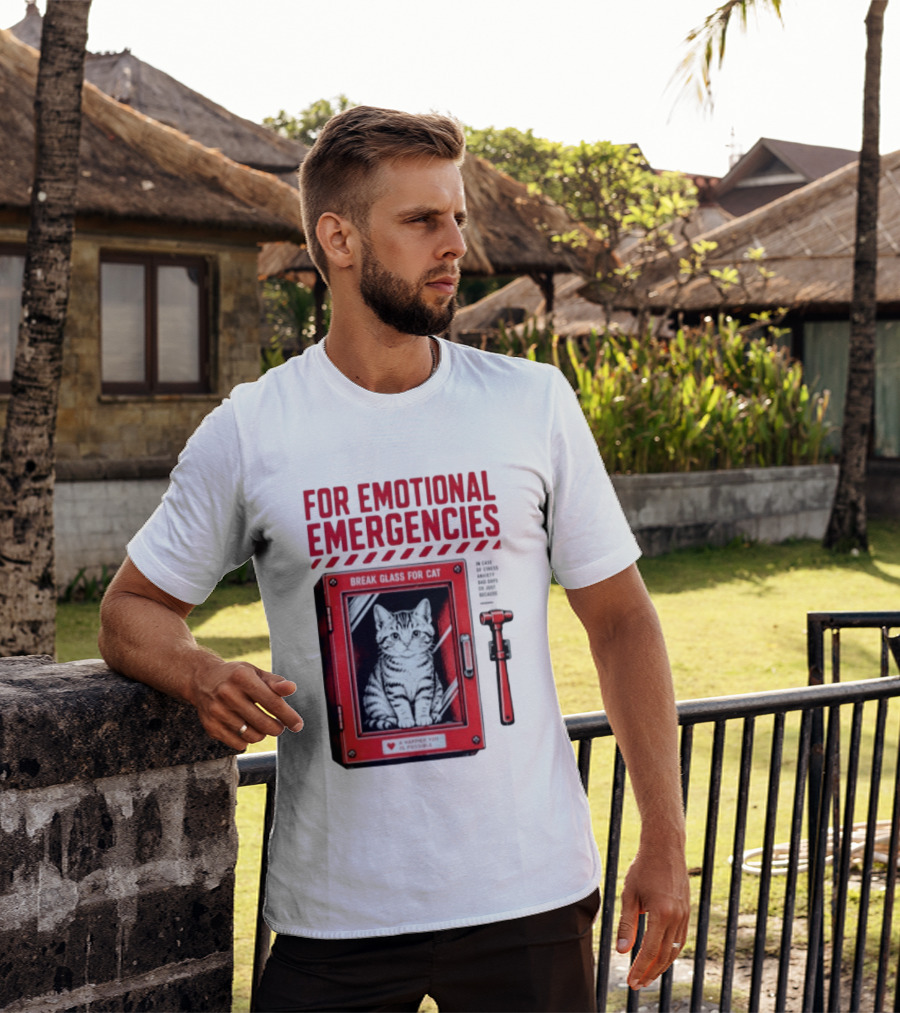 For Emotional Emergencies Break Glass For Cat A Happier You Is Possible T-Shirt