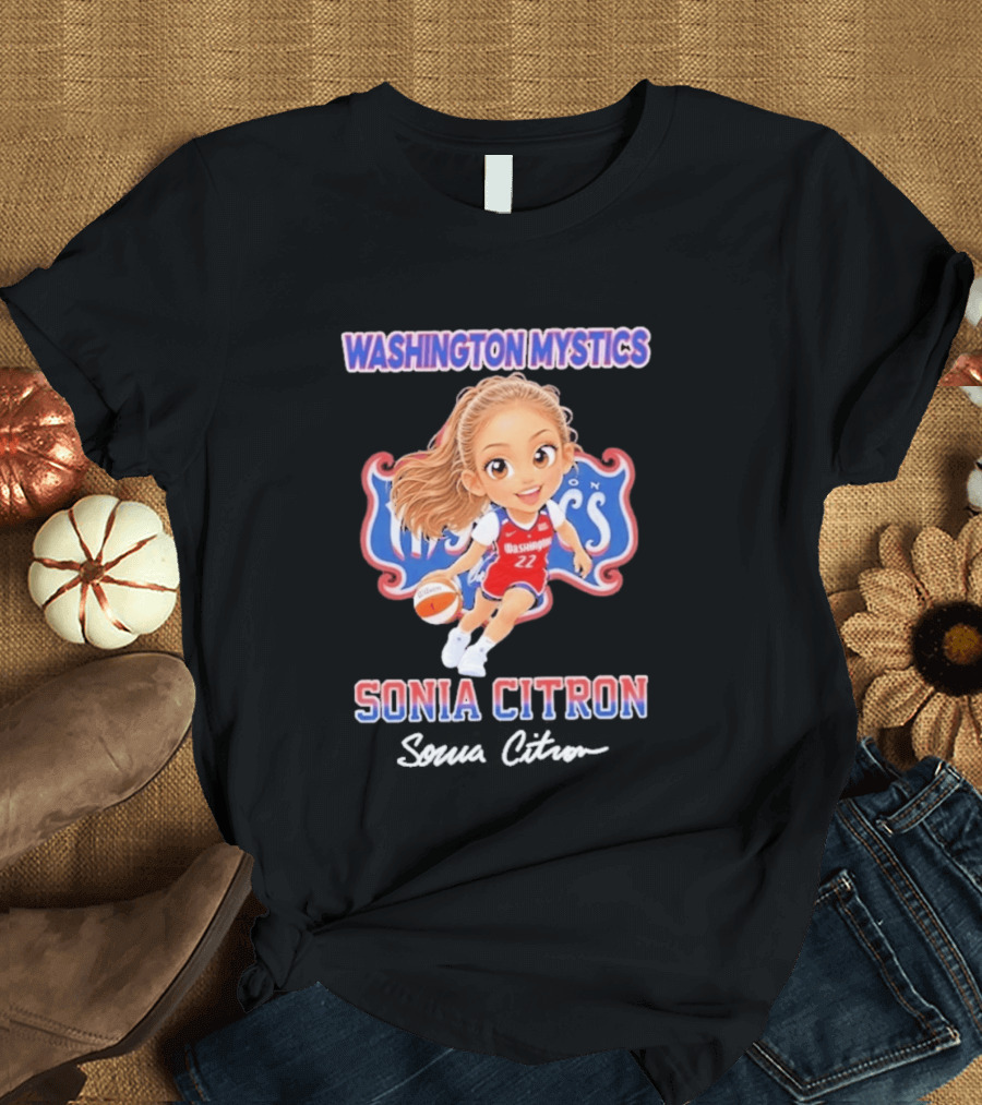 Washington Mystics Sonia Citron Basketball Player Caricature T-Shirt