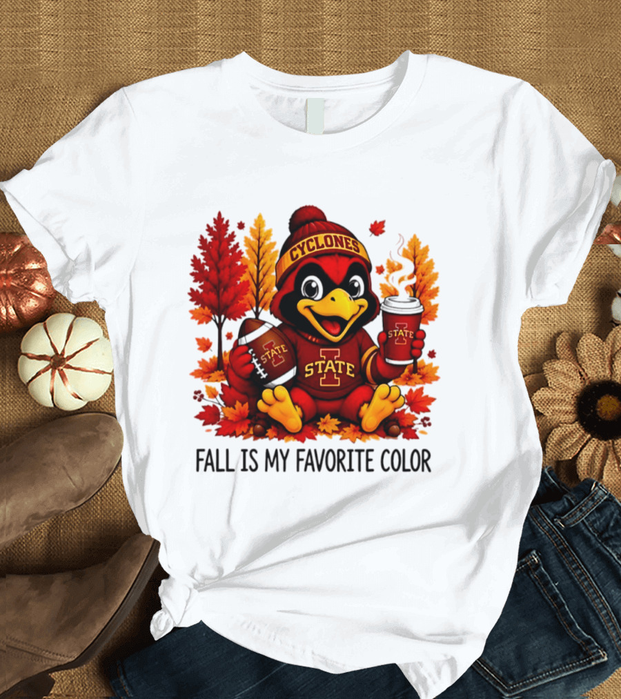 Iowa State Cyclones Fall Is My Favorite Color Football Leaves T-Shirt