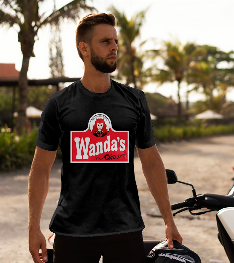 Wanda's Chaos Is Our Recipe Text With Character Graphic And Red T-Shirt