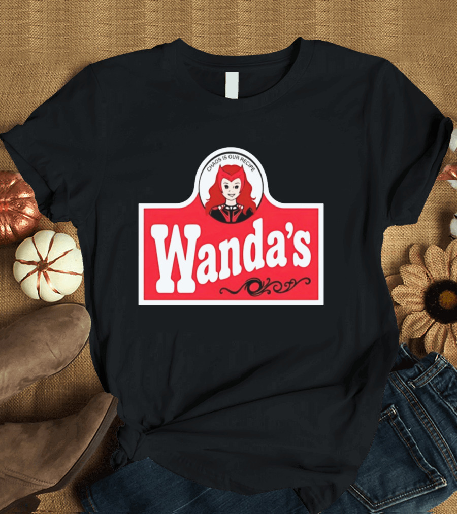 Wanda's Chaos Is Our Recipe Text With Character Graphic And Red T-Shirt